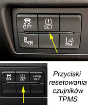 przycisk resetowania ciśnienia w oponach TPMS przycisk resetowania ciśnienia w oponach TPMS