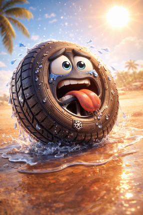 Opona zimowa w letni upał